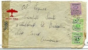 Western Sicily Allied - Lire 1 pair b. by f. on cover from S. Lucia del Melo