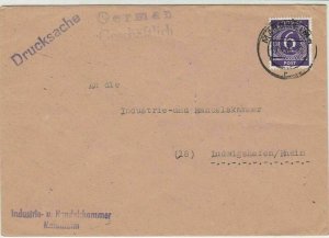 Germany Allied Occup. Mannheim 1948 Numeral Stamps Cover to Ludwigshafen Rf32598