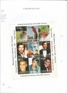 TURKMENISTAN - 1998 - 20th C Personalities - Perf 9v Sheet - M L H-Private Issue