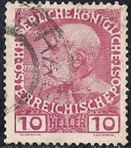 Austria #115 10 H Franz Josef used F-VF