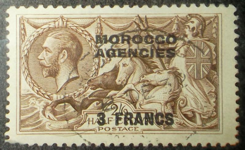 GREAT BRITAIN MOROCCO AGENCIES Scott #217 SG #50 1914 2SH6d SEPIA BROWN 