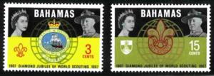 BAHAMAS SC#267-268 DIAMOND JUBILEE OF WORLD SCOUTING (1967) MNH