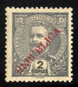 Portuguese Colonies, Portuguese India #315 Cat$85, 1913 2rp gray black, hinged