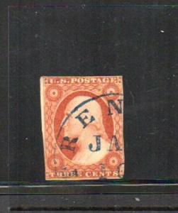 #10A  1851 Orange Brown  with PSE CERT - Nice  pos 9R0  cv$160.00