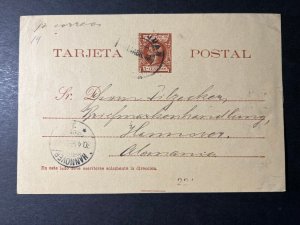 1898 Puerto Rico Folded Postcard Cover San Juan to Hannover Germany