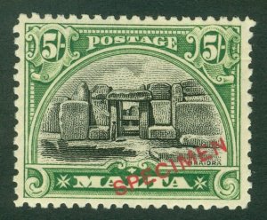 SG 171 Malta 1926. 5/- black & green. Very lightly mounted mint