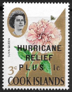 Cook Islands Scott B1 MNH Hurricane Relief Semi Postal Flower issue of 1968