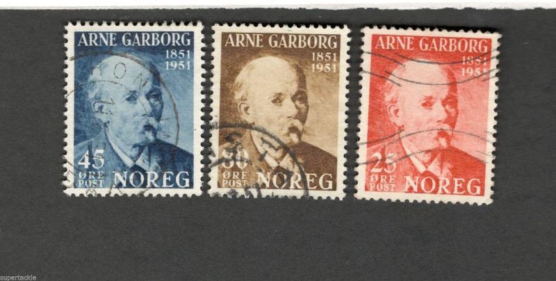 1951 Norway SCOTT #318-320  ARNE GARBORG  Θ used stamp 