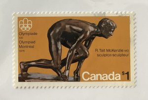 Canada 1975 Scott 656 used - $1, Olympic Games, Montreal, Sculpture The Sprinter