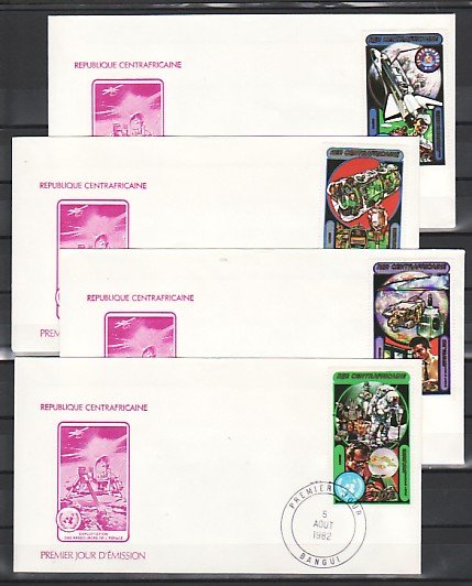 Central Africa, Scott cat. 534-537. Peaceful Use Space issue. First Day Cover. ^