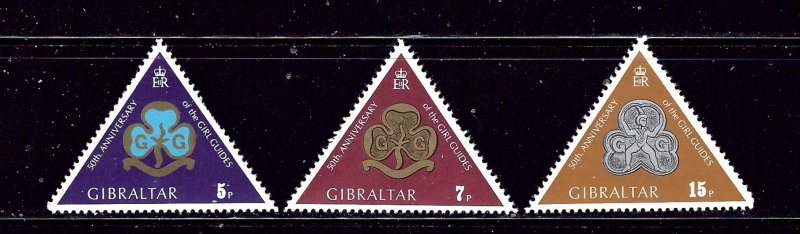Gibraltar 322-24 MNH 1975 Girl Guides 50th Anniversary