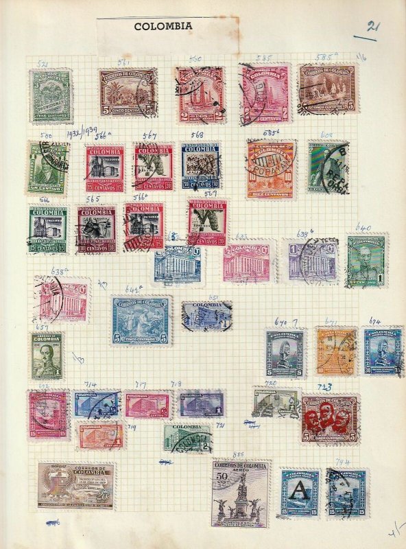 COLOMBIA Old/Mid M&U Collection on Pages (Aprx 250+Items) Goy 3194