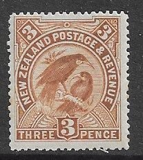 NZ 1898 3p Huias.  VF.  Mint (NH).