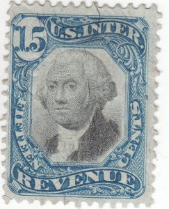 Scott # R110- Revenue stamp - 15c  Blue & Black - Used - SCV $65.00