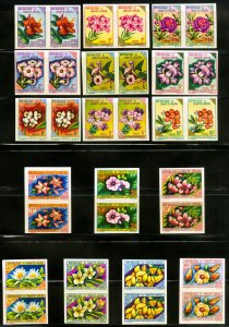 Upper Volta Stamps 1963 Complete Set Flower Imperf 8 Pairs