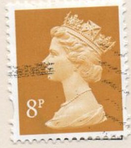 Great Britain Sc MH249B 2000 8p dark olive bistre Qe II Machin head stamp used