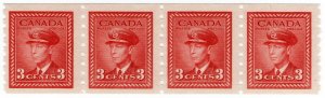 (I.B) Canada Postal : 3c Carmine-Lake Coil (SG 391)