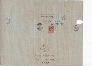 Spain 19th century imperf stamp cover  Ref: 8264