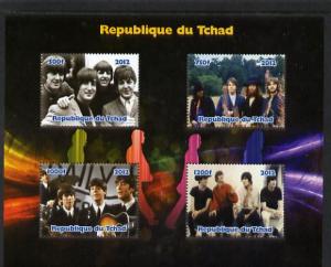 Chad 2012 The Beatles #2 perf sheetlet containing 4 value...