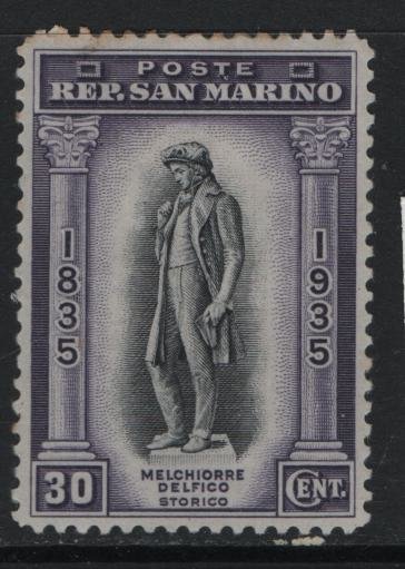 SAN MARINO  175   MINT HINGED REMNANTS, STATUE OF DELFICO 1935