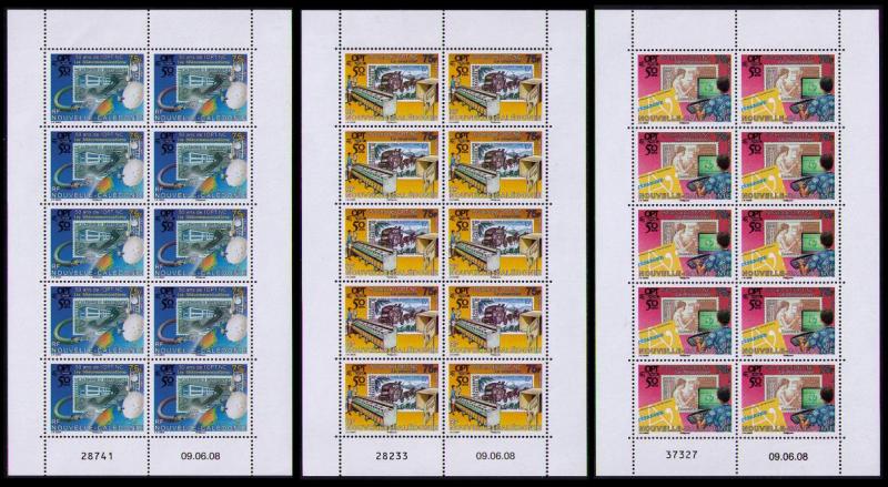 New Caledonia 50th Anniversary of OPT 3 sheetlets of 10v each SG#1446-1448