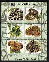 RWANDA - 2003 - Wildlife Trust, Snakes - Perf 6v Sheet - MNH - Private Issue