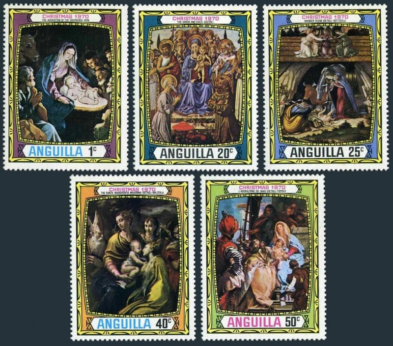 Anguilla 114-118,MNH.Michel 114-118.Christmas 1970. Paintings:Guido Reni,Tiepolo