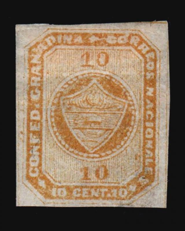 VINTAGE: COLOMBIA 1859 UNU SCOTT # 11 $ 85 LOT # VSWCOL1860-Z26