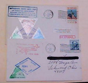 US LOCAL POST RATTLESNAKE ISLAND  2 DIFF. 1967 INCLUDES IMPERF SETS