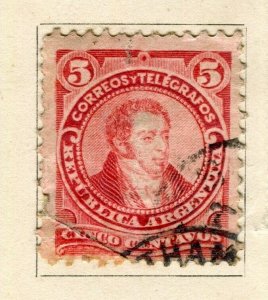 ARGENTINA; 1870s early classic Portrait issue fine used 5c. value