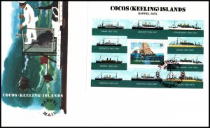 Cocos Keeling Islands 114 Barrel Mail Souvenir Sheet U/A FDC