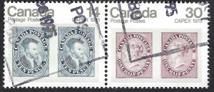 Canada #754-755 14¢ & 30¢ CAPEX '78 - Jaques Cartier & Queen Victoria. Used.