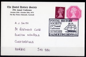 Great Britain 1973 POSTAL HISTORY SOCIETY 29th.ANNUAL CONFERENCE,FALMOUTH