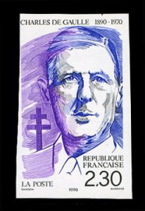 France, 1950-Present #2207 (YT 2634) Cat€50, 1990 Charles de Gaulle, imperf...