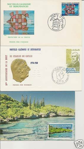 FRANCE NEW CALEDONIA 3 FDC/CARDS 1978/1991