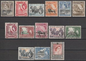 KENYA, UGANDA & TANGANYIKA  1954 SG 167/80 USED