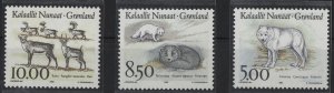 Greenland Grönland Scott #262-264 Polar animals wolf fox deer MNH