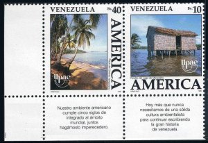 Venezuela 1443-1444a,MNH.Michel 2652-2653. UPAE-1990.Lake dwelling,Coastline.