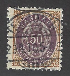 Denmark SC#33 Used Fine SCV$37.50...Worth a Close Look!