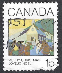 Canada #870 15¢ Christmas Morning (1980). Used.