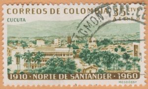 COLOMBIA YEAR 1961 AIRMAIL STAMP SCOTT # C402. USED. # 3