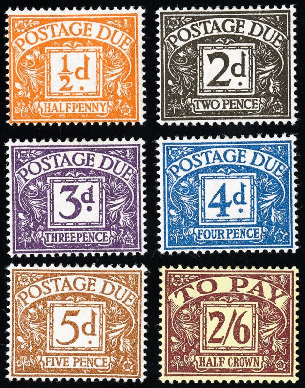 Great Britain Stamps # J39-44 MLH VF Postage Due Scott Value $265.00