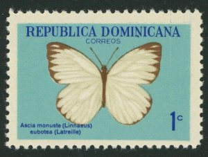 Dominican Republic 622 Ascia Butterflies 1c Postage Stamp Latin America 1966 MNH