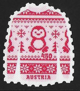 2023 Austria Sweater-Shaped Textile Stamp VF/MNH, Birds, Penguin! ORDER NOW