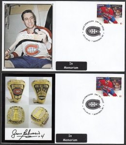 JEAN BELIVEAU - LE GROS BILL - IN MEMORIAM SET # 2 - 4 DIFF FDC