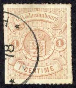 Luxembourg Sc# 17 Used (a) 1872 1c red brown Coat of Arms