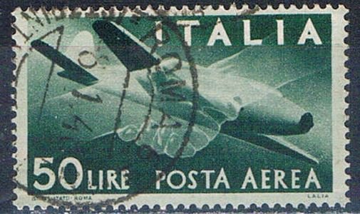 Italy C113 Used Plane clasped hands 1945 (I0832)