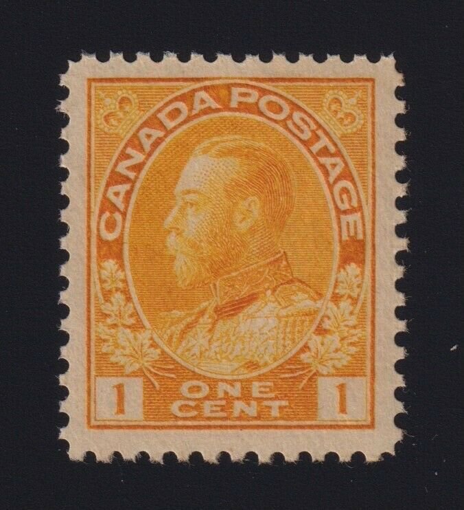 Canada Sc #105 (1922) 1c orange-yellow Admiral Die I Wet Mint VF