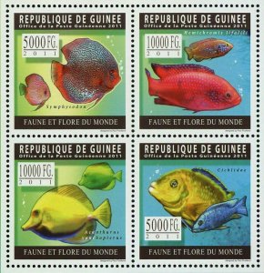 Fish Stamp Symphysodon Hemichromis Lifalili Acanthurus Xanthopterin S/S MNH 