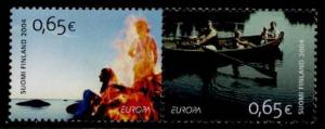 Finland 1217 MNH EUROPA, Campfire, Rowboat